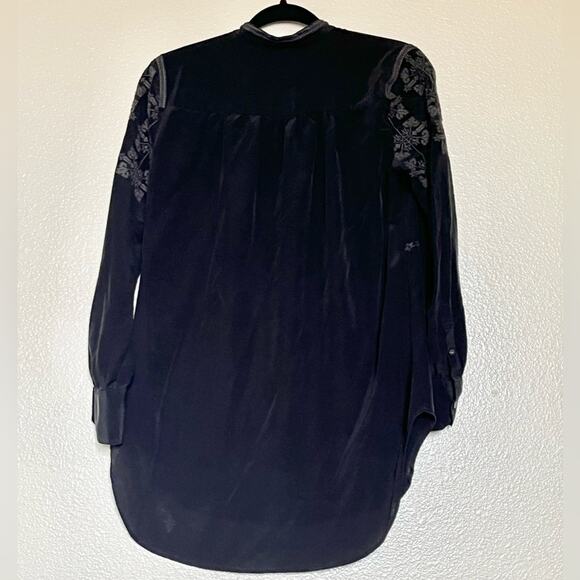 Madewell Black Silk Ballad Embroidered Tunic Small - Picture 12 of 12